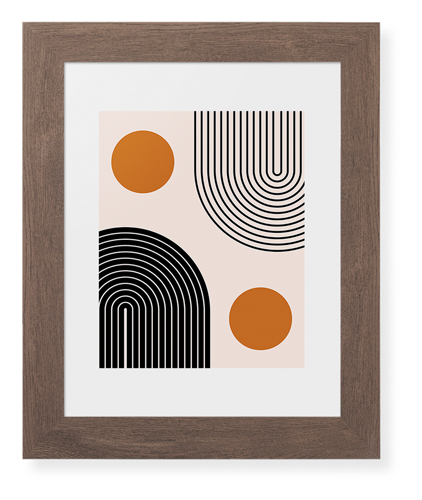 Minimalist Arches Framed Print, Walnut, Contemporary, White, White, Single piece, 8x10, Multicolor