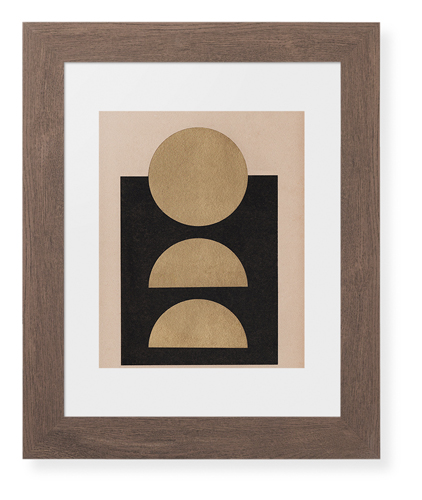 Muted Shapes Framed Print, Walnut, Contemporary, White, White, Single piece, 8x10, Multicolor