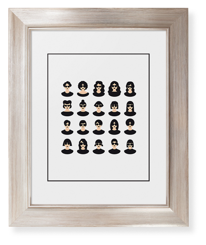 Modern Girls Framed Print, Metallic, Modern, Black, White, Single piece, 8x10, Multicolor