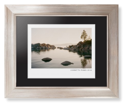 Modern Gallery Framed Print, Metallic, Modern, White, Black, Single piece, 8x10, White