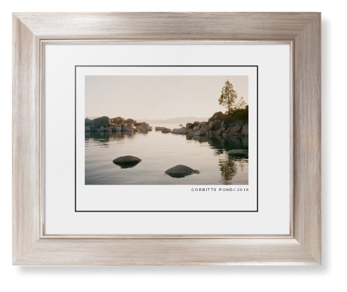 Modern Gallery Framed Print, Metallic, Modern, Black, White, Single piece, 8x10, White