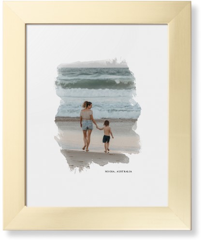 Brushed Moments Framed Print, Matte Gold, Contemporary, None, White, Single piece, 8x10, White