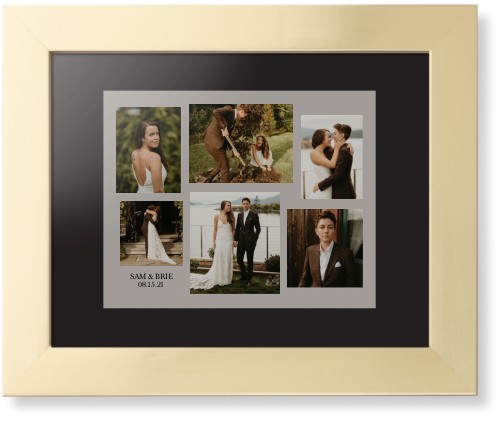 Gallery Collage of Six Framed Print, Matte Gold, Contemporary, None, Black, Single piece, 8x10, Multicolor, multi