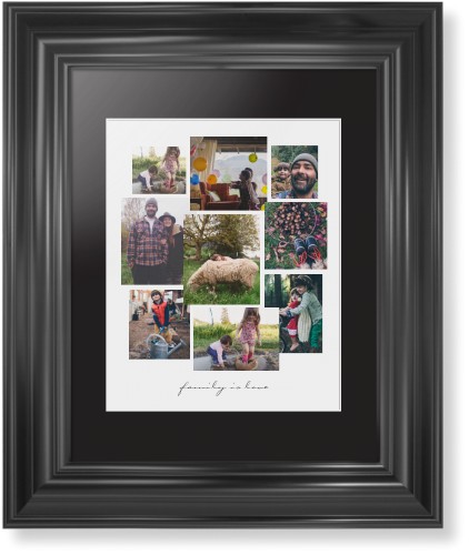 Gallery Collage of Nine Framed Print, Black, Classic, White, Black, Single piece, 8x10, White, white