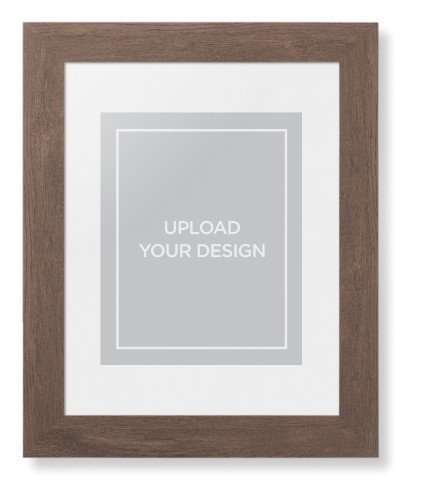 Upload Your Own Design Portrait Framed Print, Walnut, Contemporary, White, White, Single piece, 8x10, Multicolor