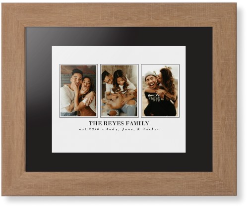 Classic Trio Framed Print, Natural, Contemporary, Black, Black, Single piece, 8x10, White