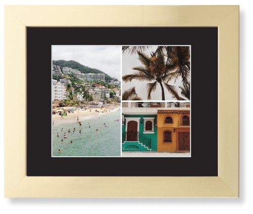 Gallery of Three Framed Print, Matte Gold, Contemporary, White, Black, Single piece, 8x10, Multicolor, multi