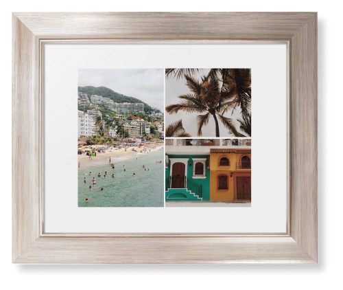 Gallery of Three Framed Print, Metallic, Modern, None, White, Single piece, 8x10, Multicolor, multi