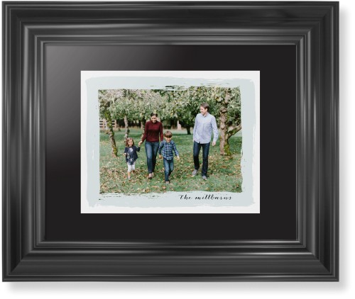 Brush Stroke Border Framed Print, Black, Classic, Black, Black, Single piece, 8x10, Gray, air