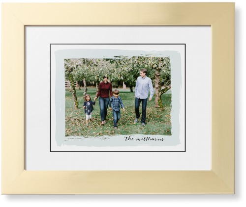 Brush Stroke Border Framed Print, Matte Gold, Contemporary, Black, White, Single piece, 8x10, Gray, air