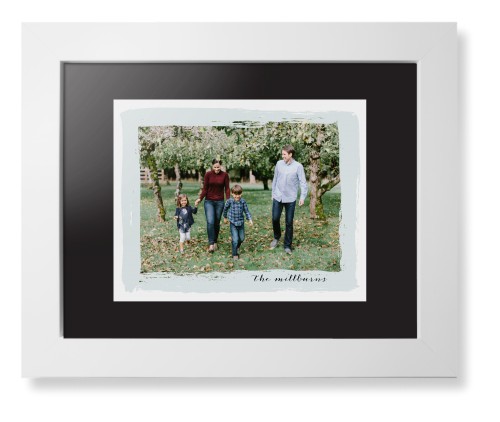 Brush Stroke Border Framed Print, White, Contemporary, None, Black, Single piece, 8x10, Gray, air