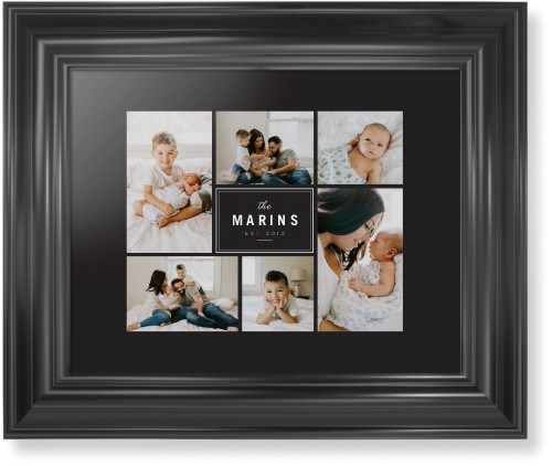 Contemporary Family Collage Framed Print, Black, Classic, Black, Black, Single piece, 8x10, Blue, cedar