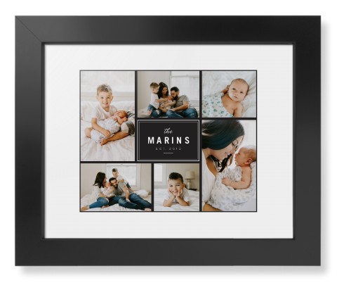 Contemporary Family Collage Framed Print, Black, Contemporary, None, White, Single piece, 8x10, Blue