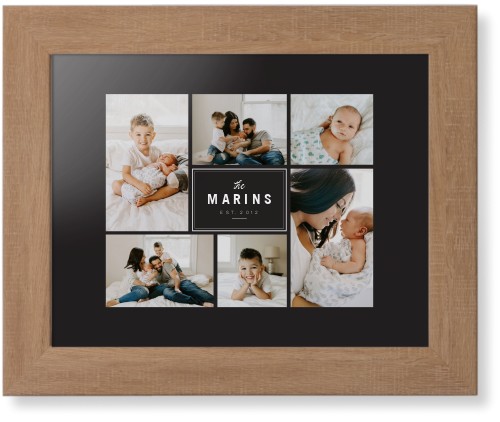 Contemporary Family Collage Framed Print, Natural, Contemporary, None, Black, Single piece, 8x10, Blue
