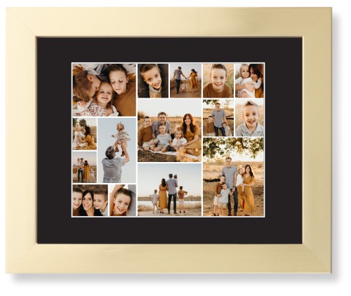 Gallery of Fifteen Framed Print, Matte Gold, Contemporary, White, Black, Single piece, 8x10, Multicolor, multi