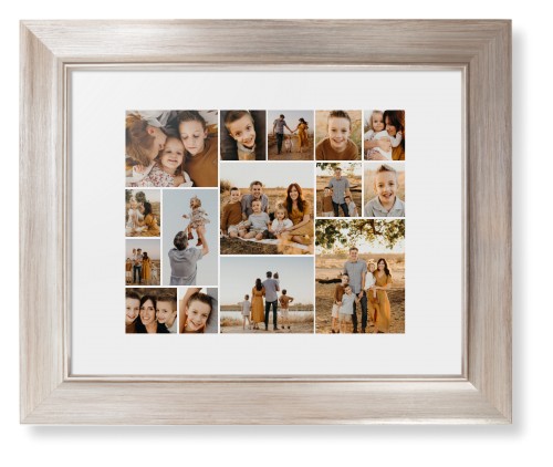 Gallery of Fifteen Framed Print, Metallic, Modern, None, White, Single piece, 8x10, Multicolor