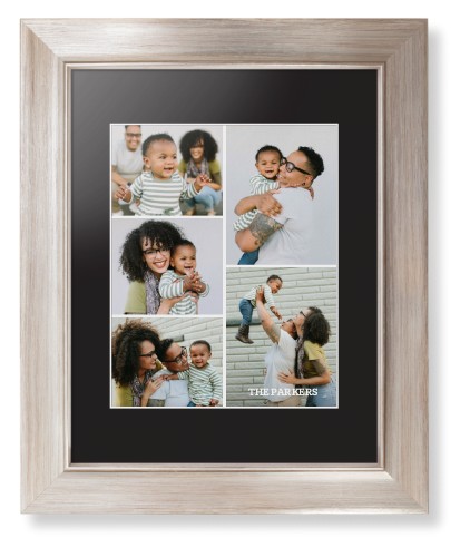 Gallery of Five Portrait Framed Print, Metallic, Modern, White, Black, Single piece, 8x10, Multicolor, multi