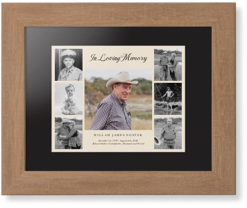 Gallery of Seven Memorial Framed Print, Natural, Contemporary, None, Black, Single piece, 8x10, Multicolor, multi