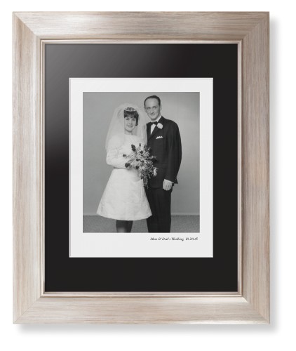 Modern Gallery of One Portrait Framed Print, Metallic, Modern, White, Black, Single piece, 8x10, Multicolor, multi