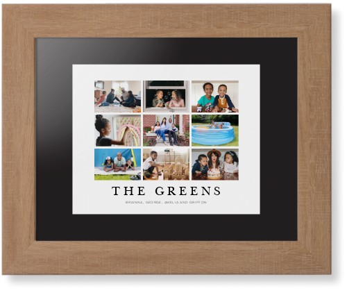 Modern Grid Gallery of Nine Framed Print, Natural, Contemporary, None, Black, Single piece, 8x10, Multicolor, multi