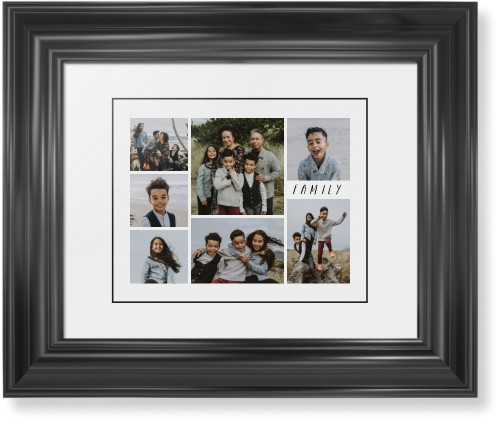 Rustic Picture Gallery Collage Of Seven Framed Print, Black, Classic, Black, White, Single piece, 8x10, Multicolor, multi