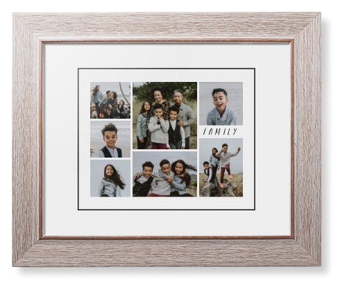 Rustic Picture Gallery Collage Of Seven Framed Print, Rustic, Modern, Black, White, Single piece, 8x10, Multicolor, multi