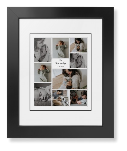 Modern Family Collage Portrait Framed Print, Black, Contemporary, Black, White, Single piece, 8x10, White, white