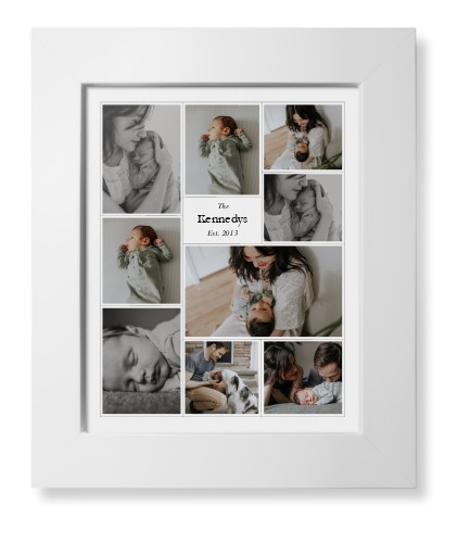 Modern Family Collage Portrait Framed Print, White, Contemporary, None, None, Single piece, 8x10, White