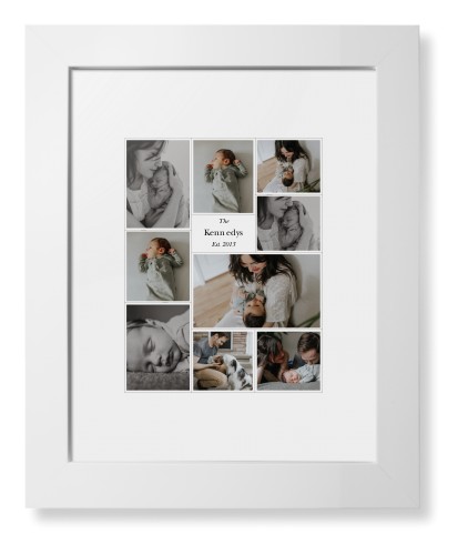 Modern Family Collage Portrait Framed Print, White, Contemporary, White, White, Single piece, 8x10, White, white