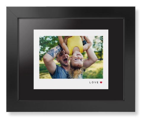 Modern Love Heart Framed Print, Black, Contemporary, Black, Black, Single piece, 8x10, White, white