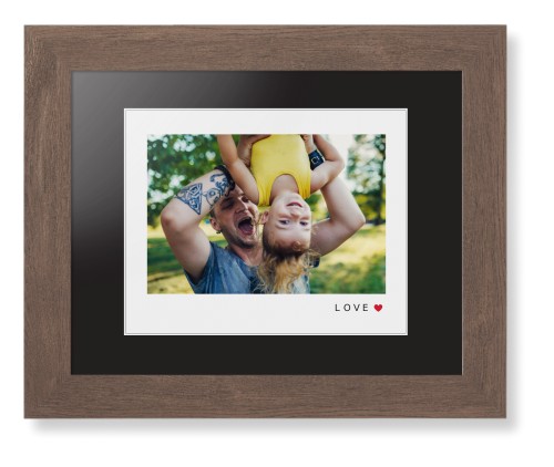Modern Love Heart Framed Print, Walnut, Contemporary, White, Black, Single piece, 8x10, White