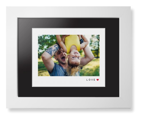 Modern Love Heart Framed Print, White, Contemporary, White, Black, Single piece, 8x10, White, white