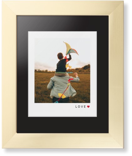 Modern Love Heart Portrait Framed Print, Matte Gold, Contemporary, White, Black, Single piece, 8x10, White, white