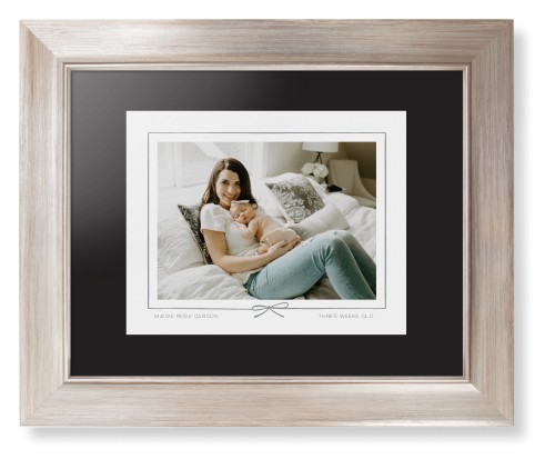 Whimsical Border of One Framed Print, Metallic, Modern, Black, Black, Single piece, 8x10, Gray, silver