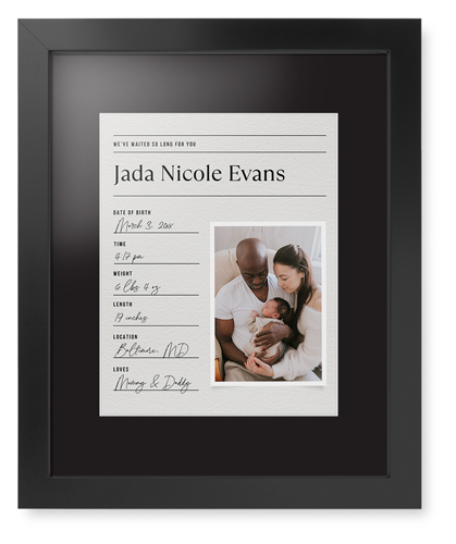 Journal Entry Framed Print, Black, Contemporary, White, Black, Single piece, 11x14, White, white