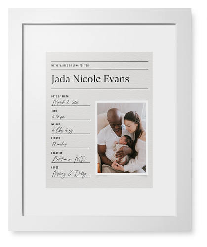 Journal Entry Framed Print, White, Contemporary, White, White, Single piece, 11x14, White