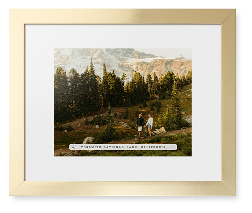 Travel Banner Framed Print, Matte Gold, Contemporary, None, White, Single piece, 11x14, White