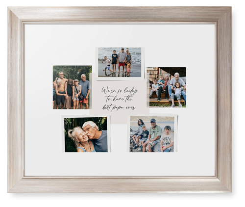 Handwritten Note Collage Framed Print, Metallic, Modern, White, White, Single piece, 11x14, White