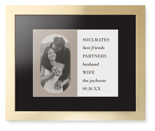 Traits of the Best Framed Print, Matte Gold, Contemporary, White, Black, Single piece, 11x14, Beige