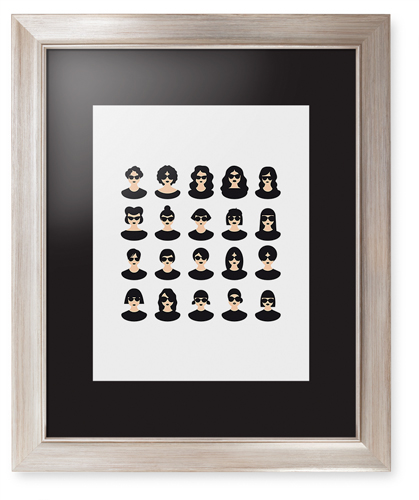 Modern Girls Framed Print, Metallic, Modern, None, Black, Single piece, 11x14, Multicolor
