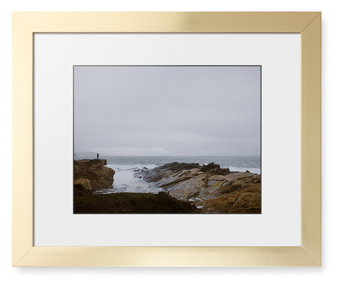 Gray Sea Framed Print, Matte Gold, Contemporary, Black, White, Single piece, 11x14, Multicolor