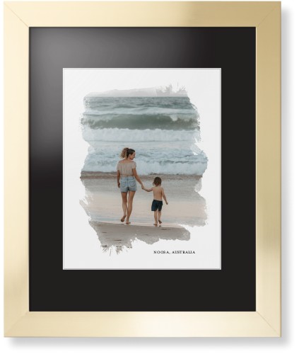 Brushed Moments Framed Print, Matte Gold, Contemporary, White, Black, Single piece, 11x14, White