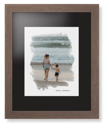 Brushed Moments Framed Print, Walnut, Contemporary, Black, Black, Single piece, 11x14, White