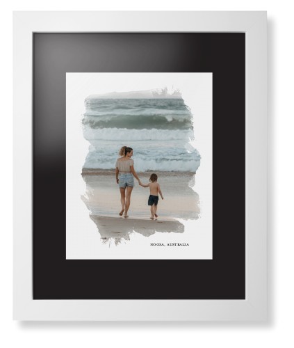 Brushed Moments Framed Print, White, Contemporary, None, Black, Single piece, 11x14, White