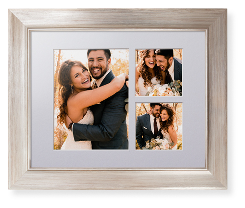 Hero Three Up Portrait Deluxe Mat Framed Print, Metallic, Modern, White, Single piece, 11x14, Multicolor, multi