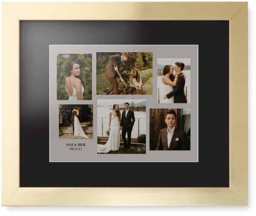 Gallery Collage of Six Framed Print, Matte Gold, Contemporary, White, Black, Single piece, 11x14, Multicolor