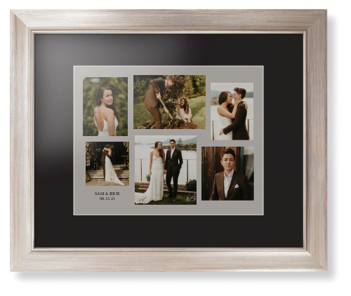 Gallery Collage of Six Framed Print, Metallic, Modern, White, Black, Single piece, 11x14, Multicolor