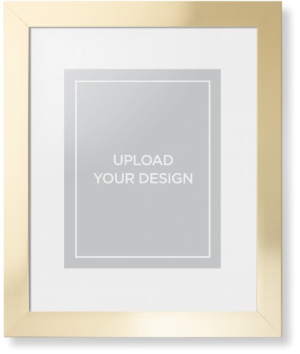 Upload Your Own Design Portrait Framed Print, Matte Gold, Contemporary, White, White, Single piece, 11x14, Multicolor