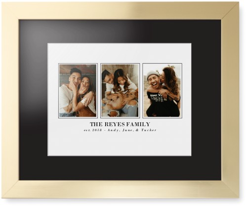 Classic Trio Framed Print, Matte Gold, Contemporary, White, Black, Single piece, 11x14, White, white