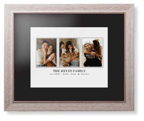 Classic Trio Framed Print, Rustic, Modern, Black, Black, Single piece, 11x14, White, white